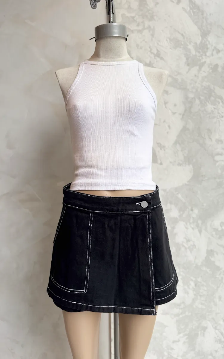 Skort Negro Tiro Alto 0360