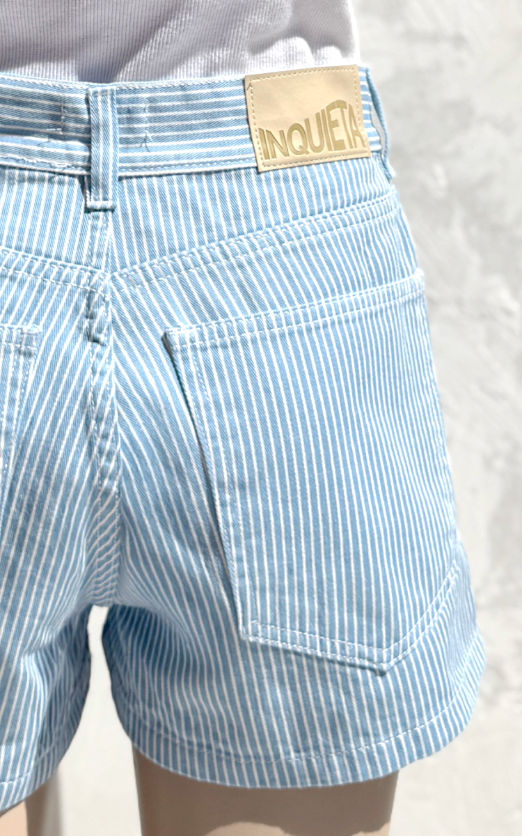 Short Tiro Medio 0396 Rayado Celeste - Imagen 4