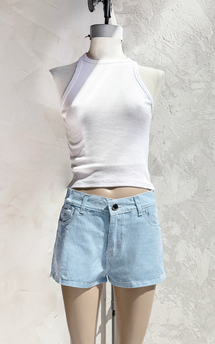 Short Tiro Medio 0396 Rayado Celeste