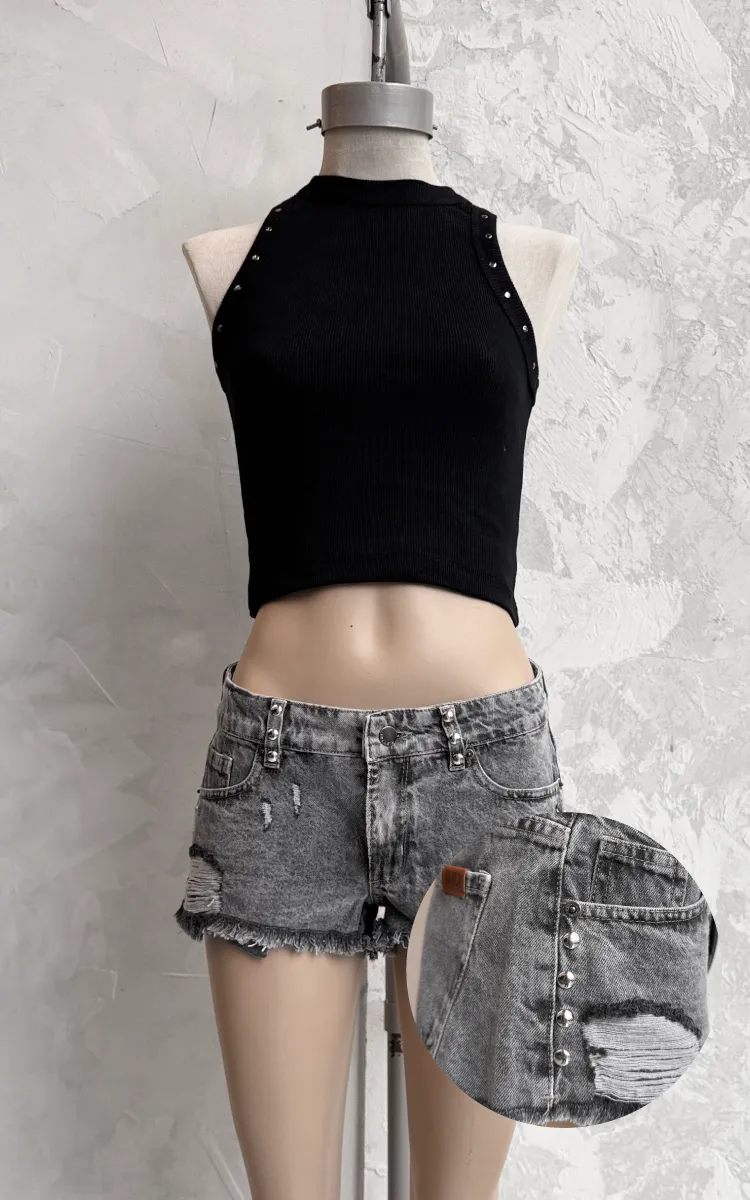 Short Tiro Bajo 0362 Con Tachas