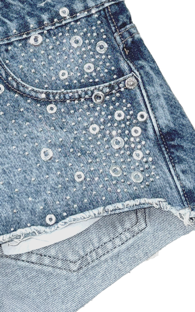 Short Tiro Bajo 0406 Strass y Argollas - Imagen 5