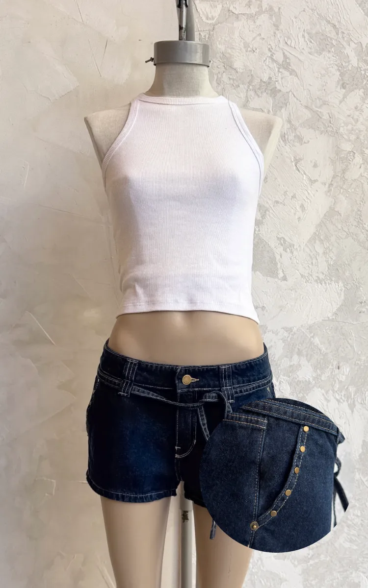 Short Tiro Medio 0416 Con Tachas