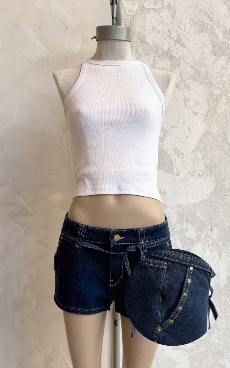 Short Tiro Medio 0416 Con Tachas