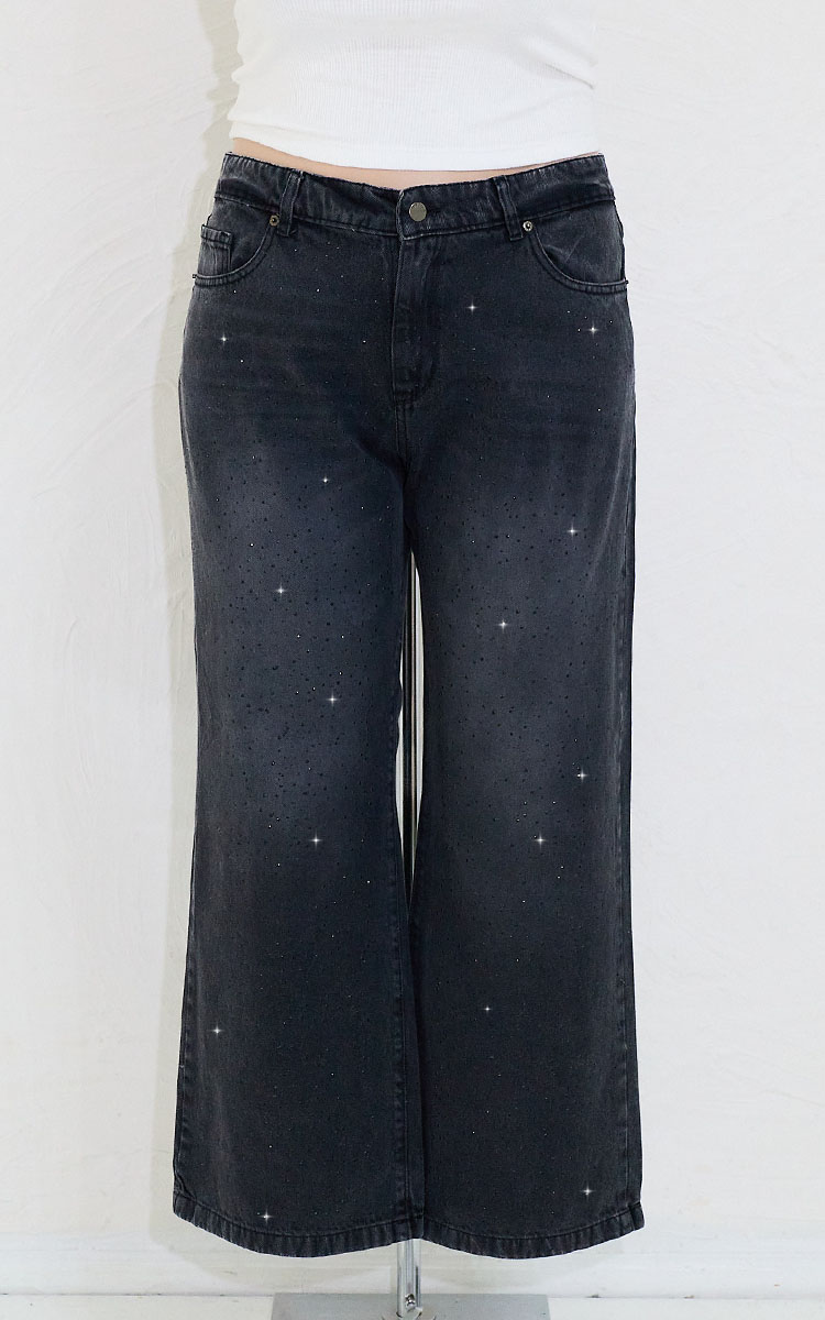 Plus Size Wide Negro Full Hotfix - Imagen 4