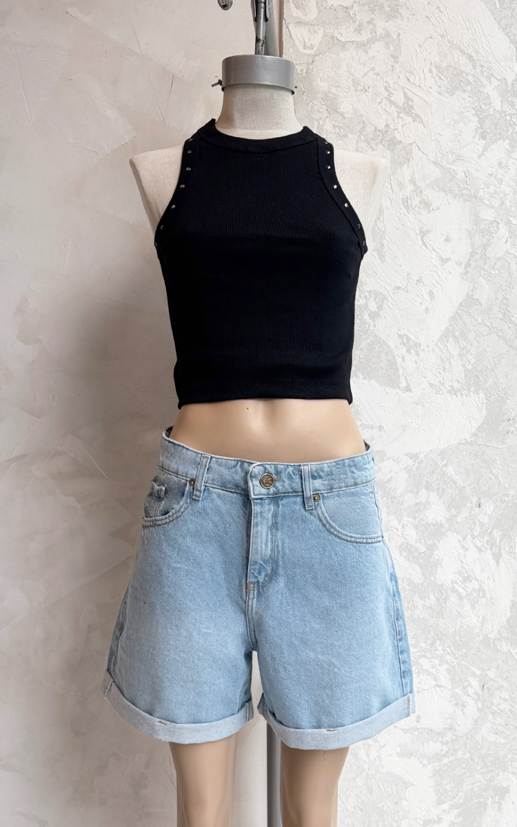 Short Mom Tiro Alto 0426 Claro