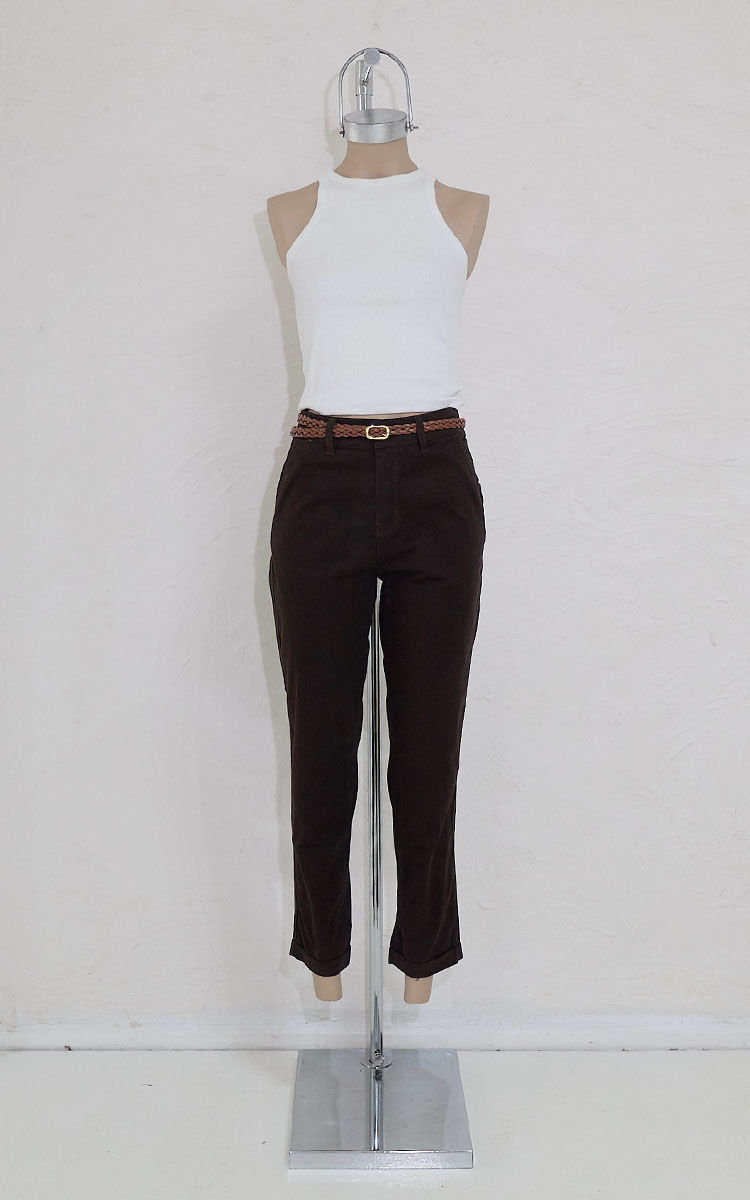 Pantalon Recto Chino con Cinto Trenzado 1910