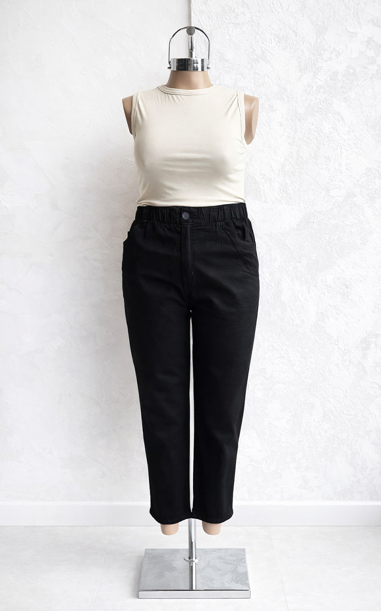 Plus Size Mom Elastizado C/Elastico en Cintura