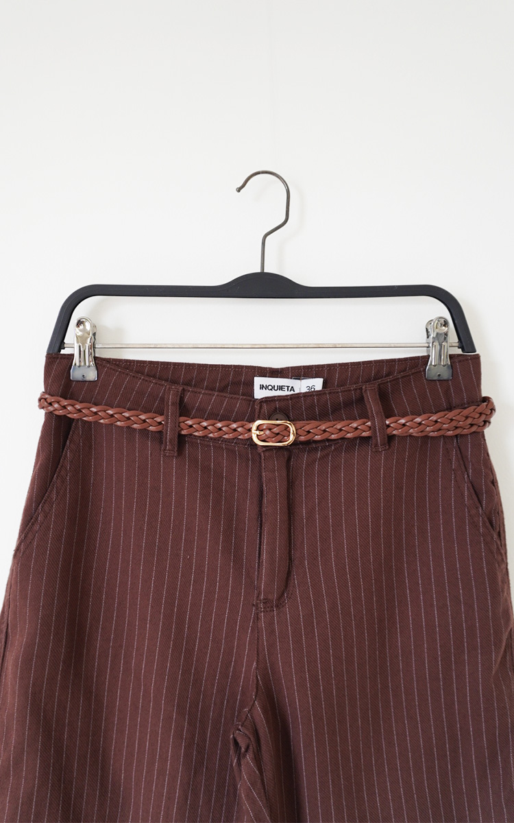 Pantalon Recto Chino Rayado con Cinto Trenzado 1910 - Imagen 13